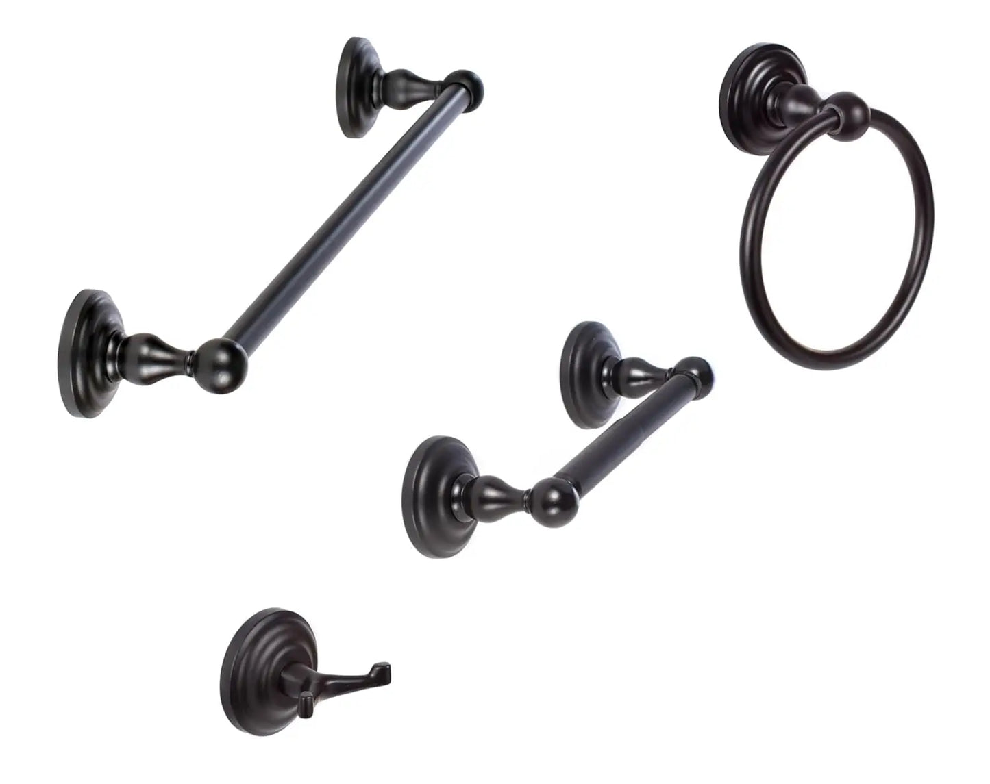 4 Piece Bathroom Hardware Set 30" Towel Bar Robe Hook Towel Ring Toilet Paper Holder Satin Nickel Finish, Customized