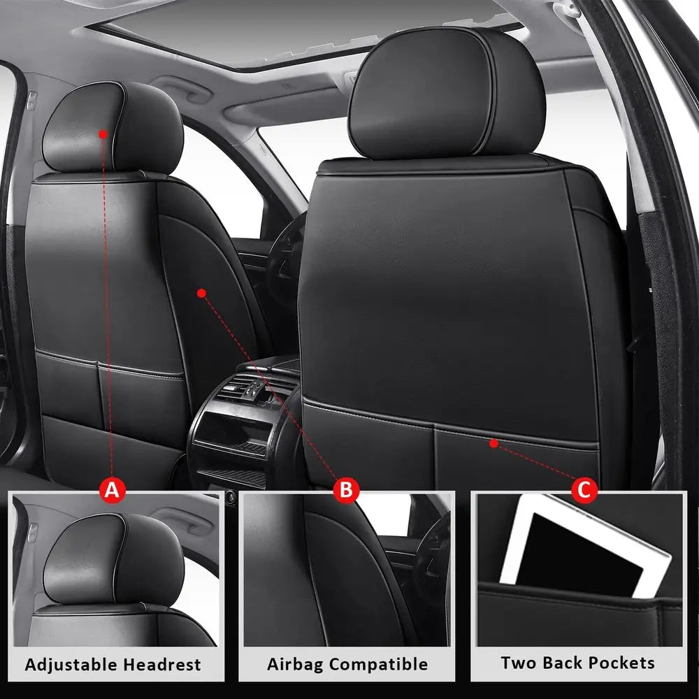 Full Coverage Waterproof Car Seat Covers Full Set Leather Car Seat Protector Automotive Seat Covers Universal Vehicle Cushion Co