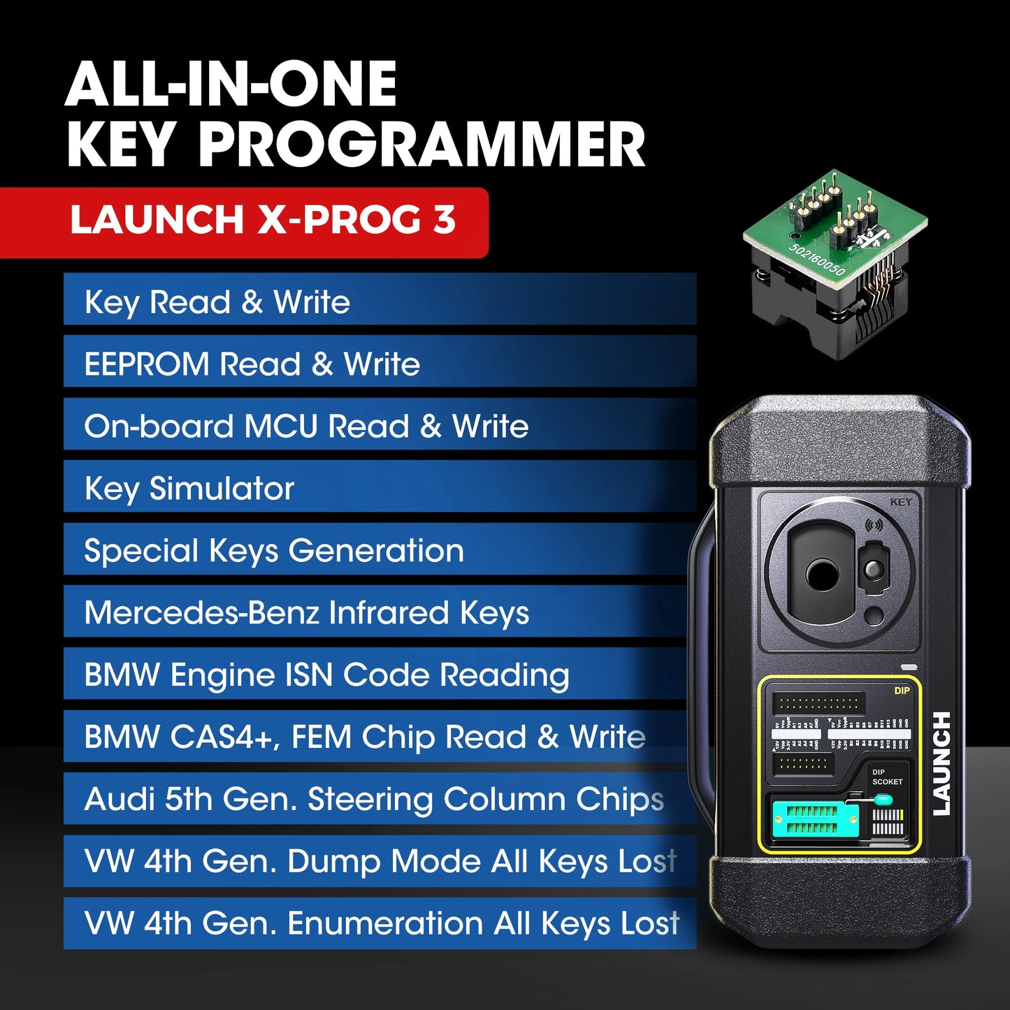 LAUNCH X431 X-PROG3 Car Key Programmer Immobilizer Smart Keys Remote Key programmer tool For X431 PAD 7 PRO5