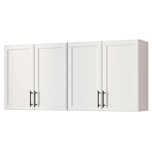 White Wall Mounted Storage Cabinet with Adjustable Shelf for Laundry Bathroom Kitchen 48", Customized