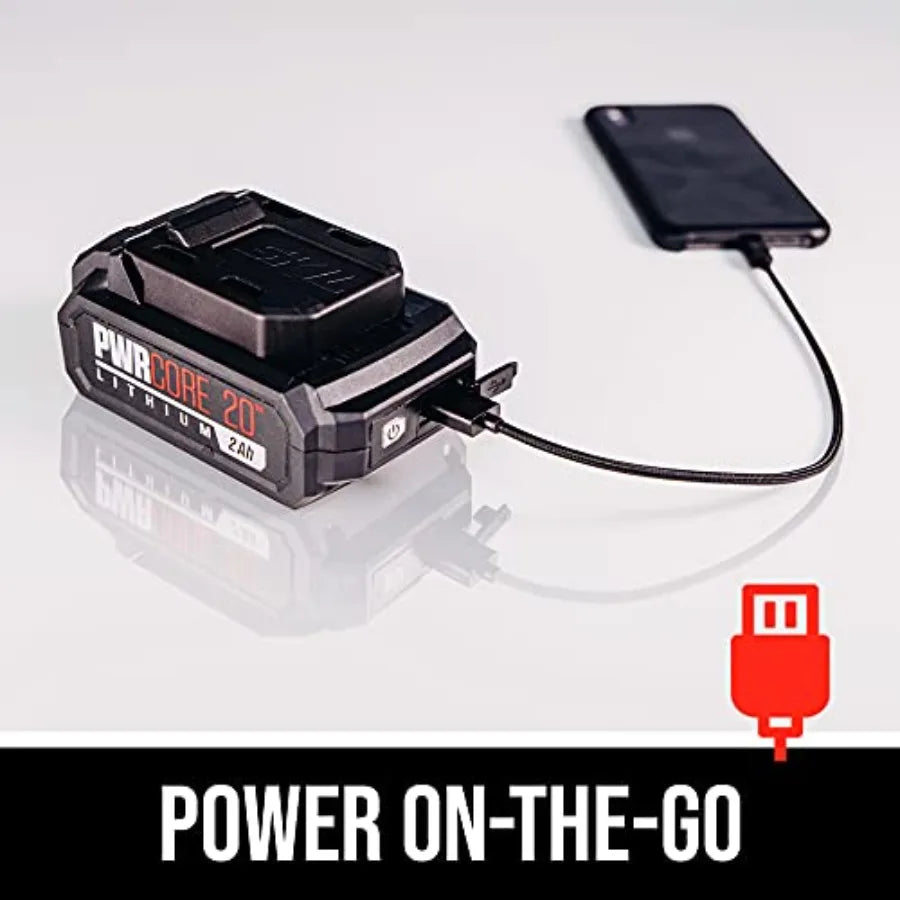 Core 20 Brushless 20V 5-Inch Random Orbital Sander Includes 2.0Ah Lithium Battery and PWRJump Charger - SR660302