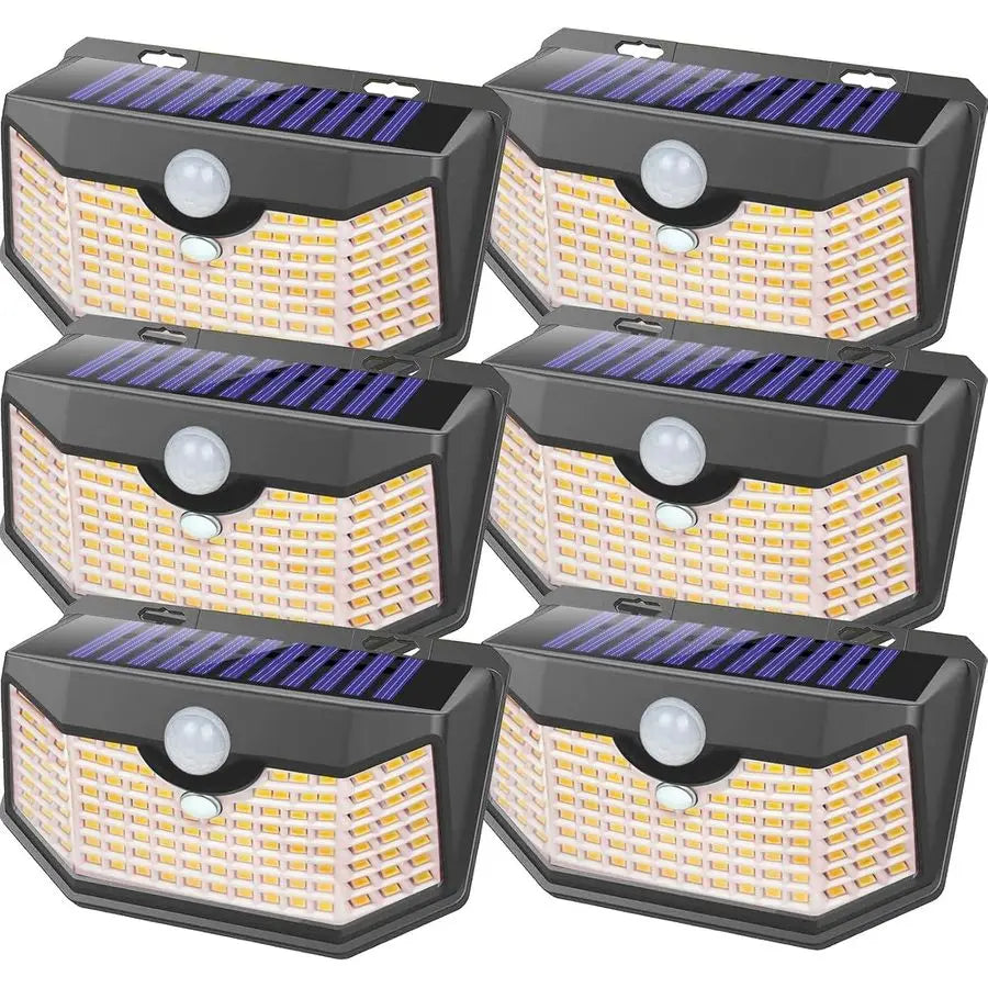 120 LED Outdoor Solar Lights with Motion Sensor and 3 Lighting Modes, IP65 Waterproof Wide Solar Wall Lights Ideal for Garden Pa