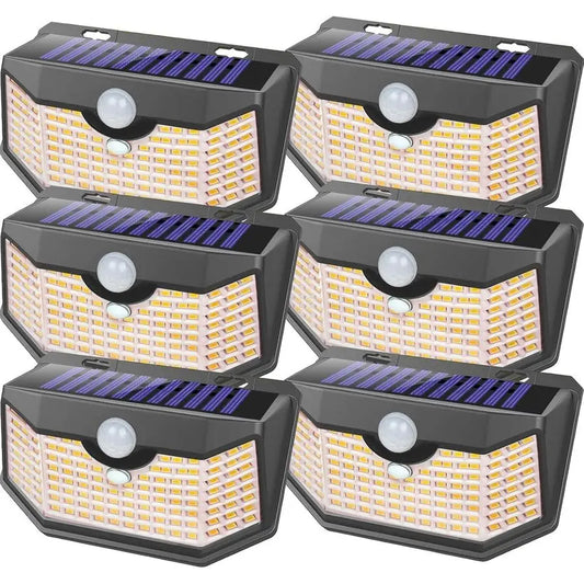 120 LED Outdoor Solar Lights with Motion Sensor and 3 Lighting Modes, IP65 Waterproof Wide Solar Wall Lights Ideal for Garden Pa