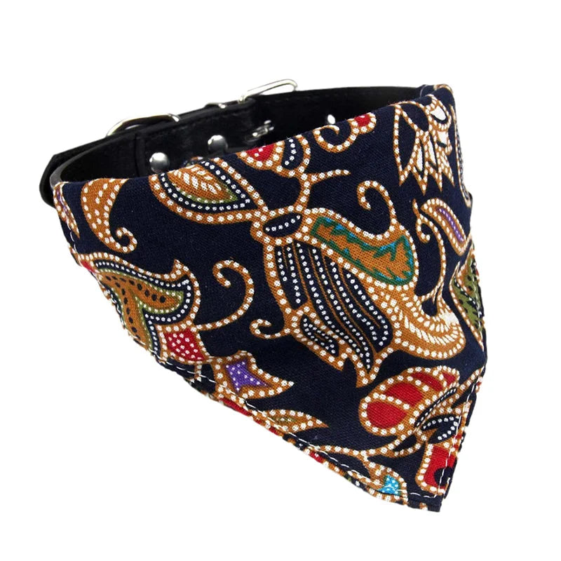 Japanese Style Sphynx Cat Collar for Cats Goats Flower Print Pet Collars with Bandanas Chinchilla mascotas Accessories Scarves