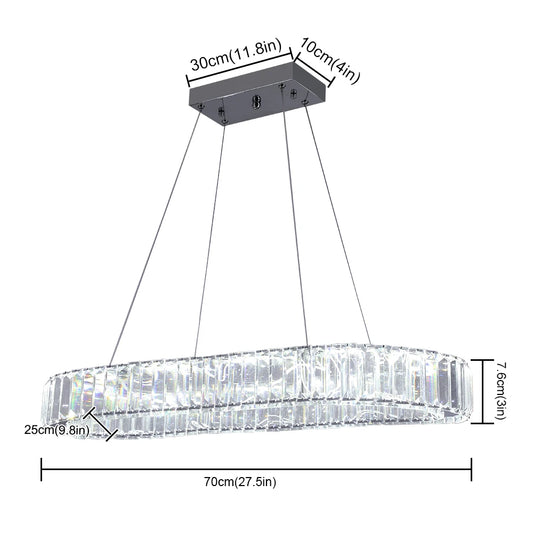 VETRULUS Modern Luxury Crystal Oval Design Led Chandelier Ceiling Lamp Nordic Pendant Hanging Light Fixture Living Bedroom Hotel
