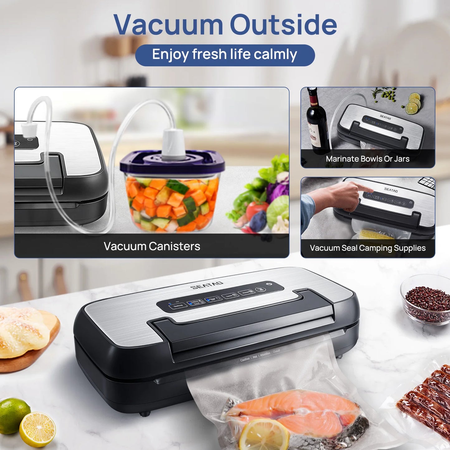 SEATAO VH5156 vacuum packing machine Automatic Multi functional built-in storage&cutting Vacuum sealer household