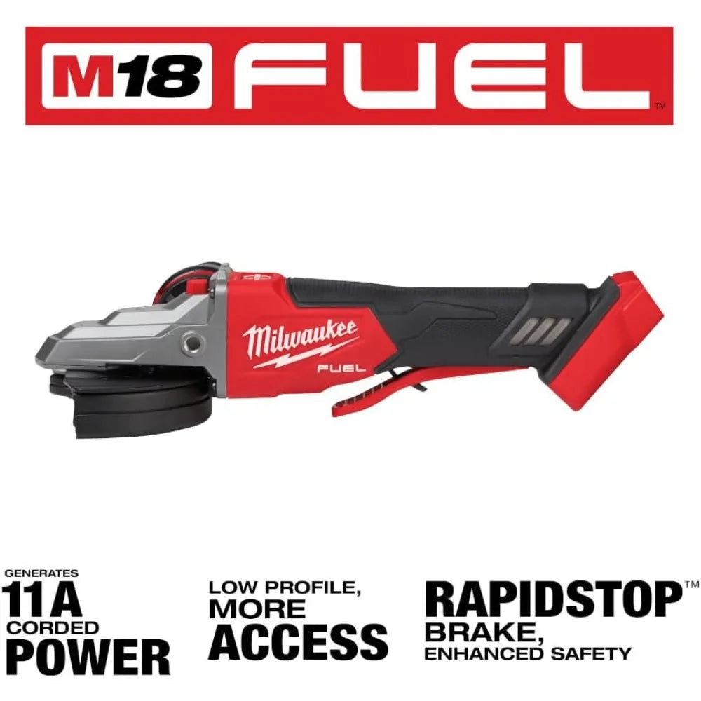 M18 FUEL 18-Volt Lithium-Ion Brushless Cordless 5 in. Flathead Braking Grinder with Paddle Switch No-Lock (Tool-Only)