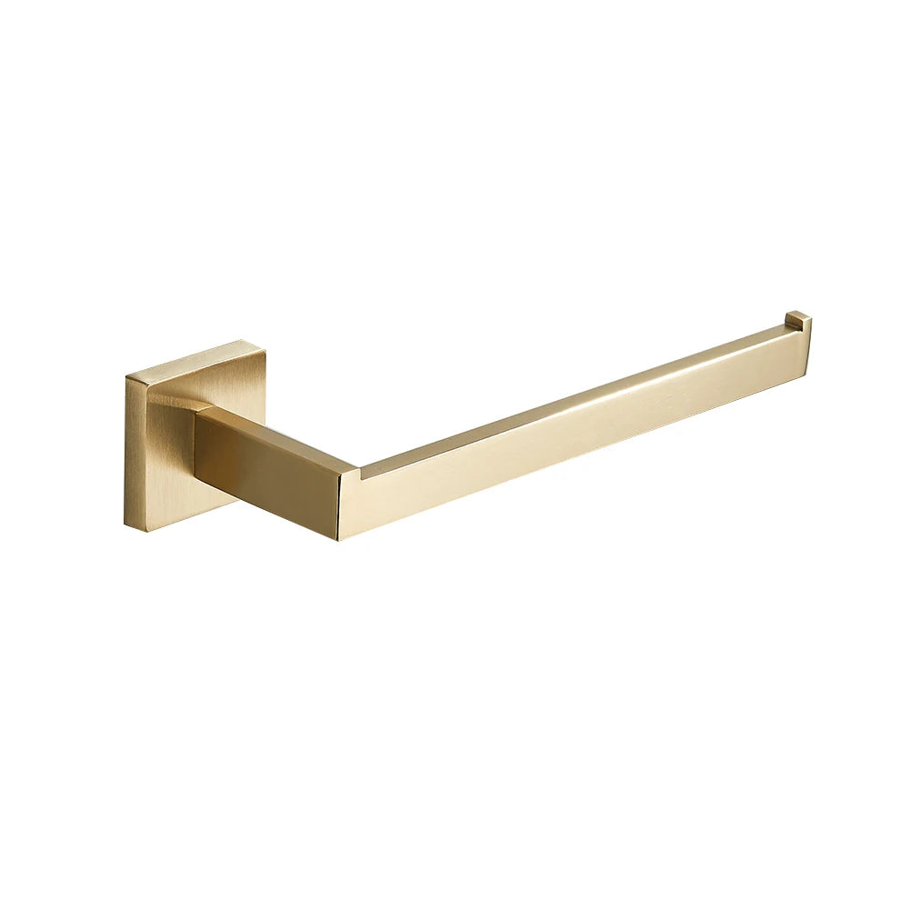 Brushed GoldBathroom Hardware Set Kit Accessories Wall Shelf Towel Bar Rack Rail Robe Hanger Toilet Brush Roll Paper Holder Dish