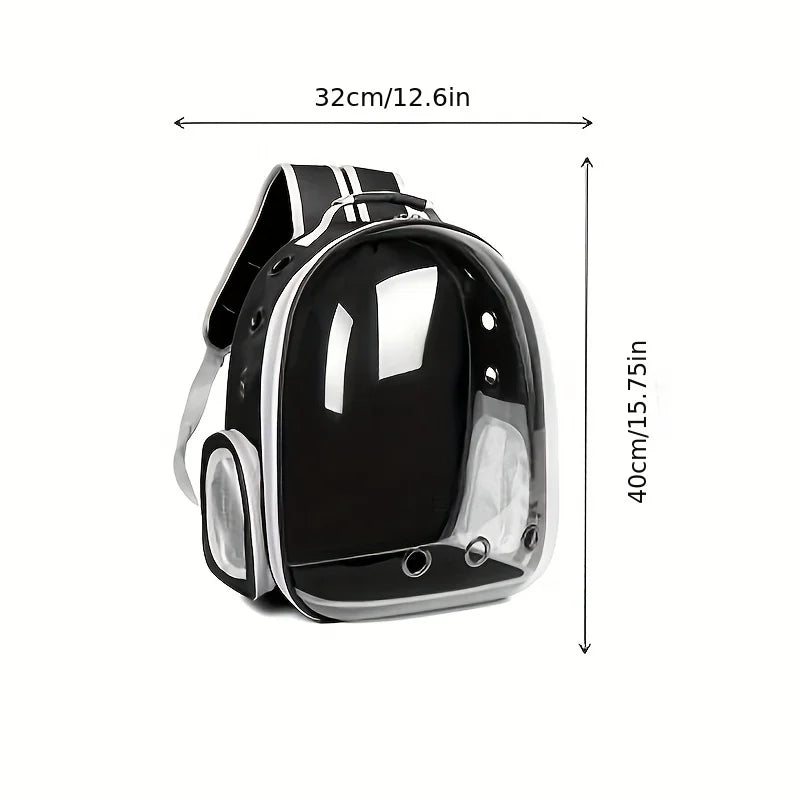 Breathable Transparent Pet Carrier Backpack with Harness for Cats & Small Dogs – Travel-Friendly & Ventilated Design