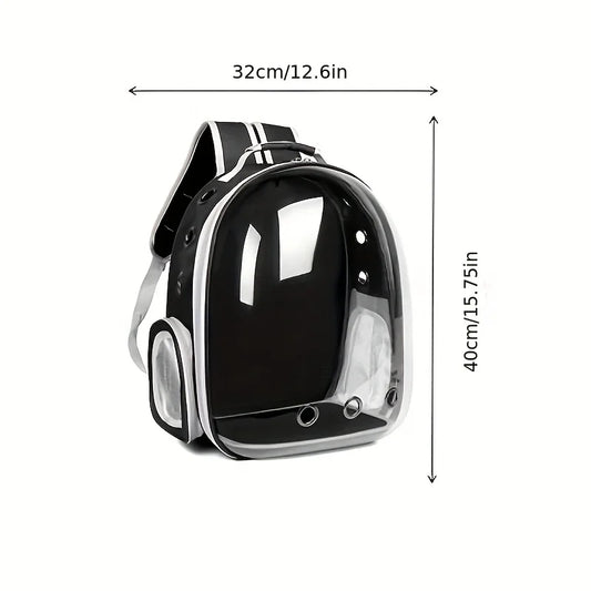 Breathable Transparent Pet Carrier Backpack with Harness for Cats & Small Dogs – Travel-Friendly & Ventilated Design