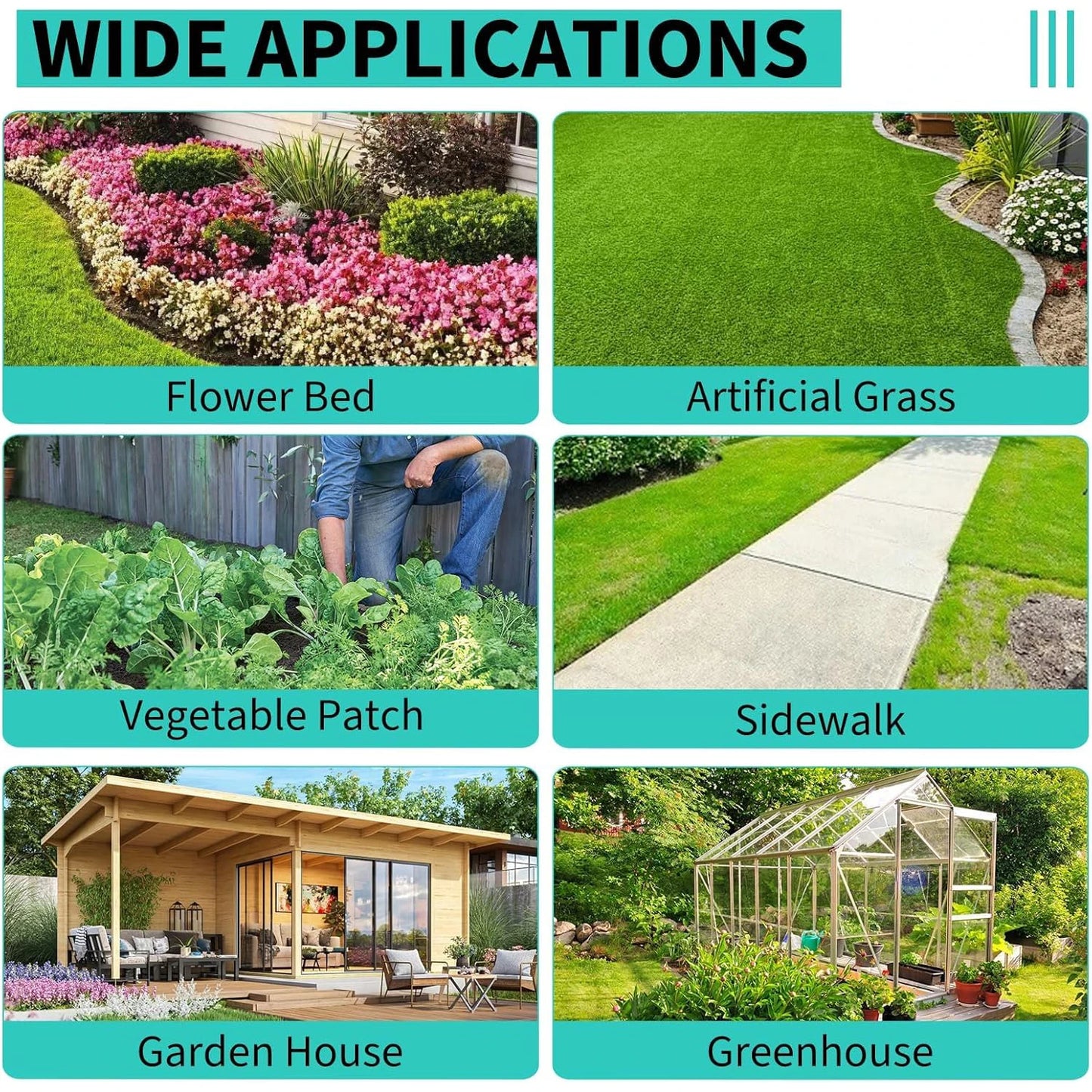 Weed Barrier Fabric Heavy Duty Landscape Fabric & Ground Cover with UV Protection Gardening Mat for Gardens Landscaping Driveway
