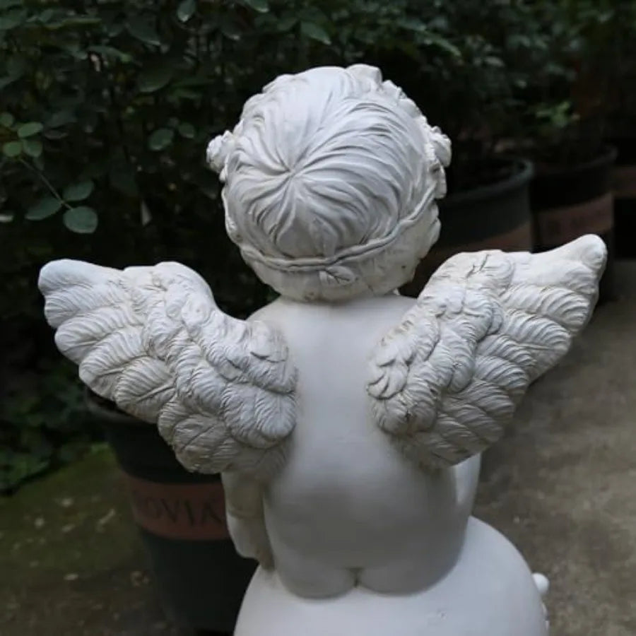 18in Angel Statue Cupid Sculpture Outdoor Decoration Patio Garden Decoration Porch Lawn Angel Garden Sculpture and Statuary Ang