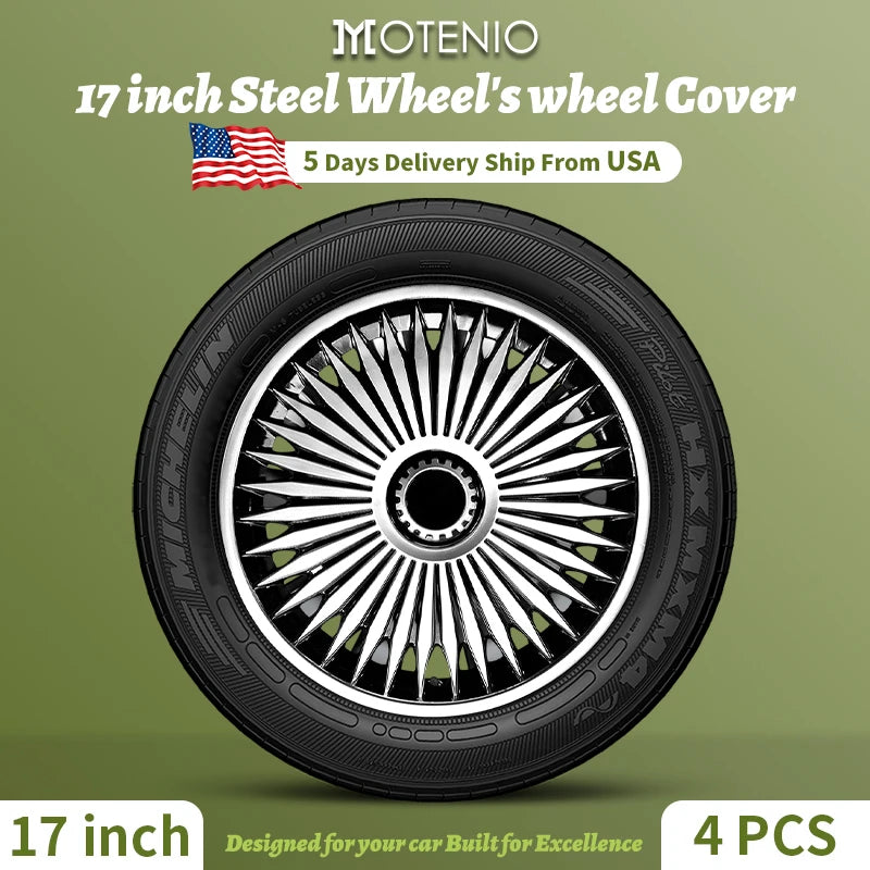 Sports Caps Rim 17 Wheel Covers Plastic Hubcaps for 17 Inches Automobile Vehicle Full Coverage Wheel Cap Replacement Accessories