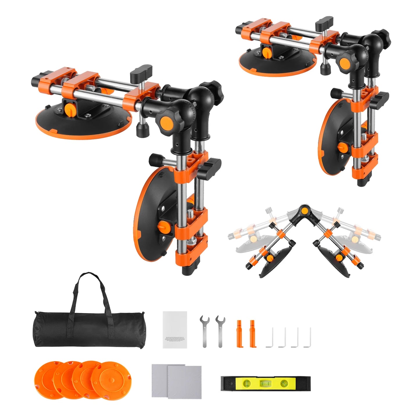 SucceBuy 2 Packs Seamless Granite Seam Setter 90°-120° Adjustable with 6in Suction Cups Seam Joiner for Tile Joining & Leveling