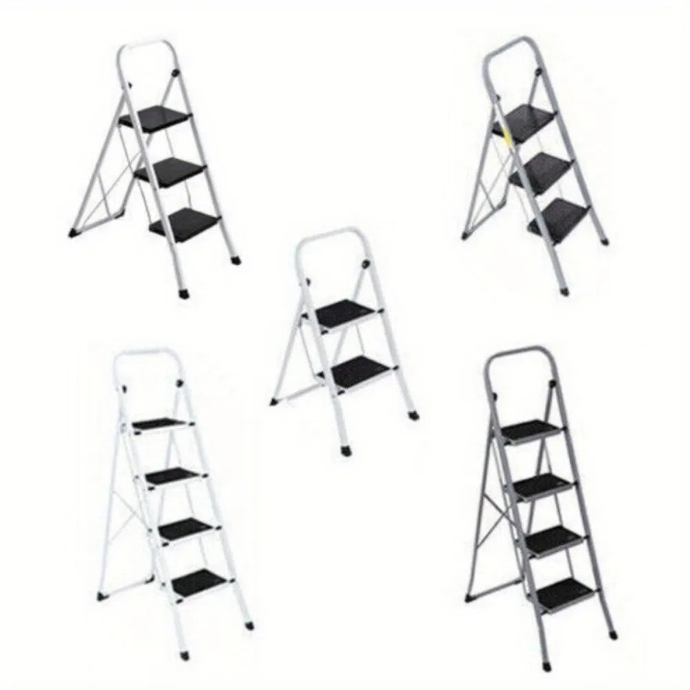 2/3/4 ladder, folding ladder stool with bandwidth anti-skid pedal, sturdy steel ladder, convenient handrails