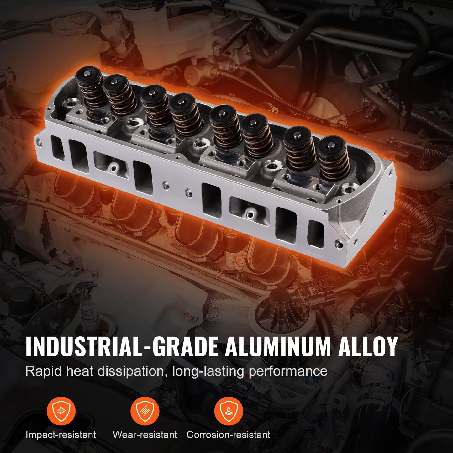 SucceBuyEngine Cylinder Head Assembly Replacement Aluminum Engine Cylinder Head Compatible with Small Block Ford Engines GT40