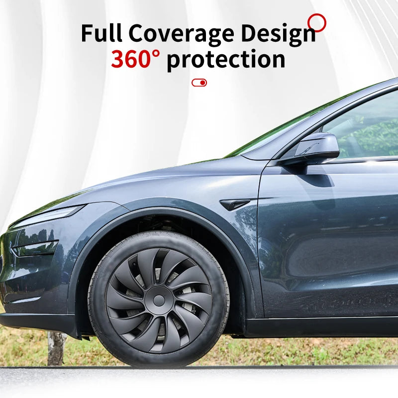 TSLLUG 4PCS 19-Inch Cyclone Style Hubcap for Tesla Model Y Juniper 2025-2026 Automobile Hubcap Full Rim Cover Accessories