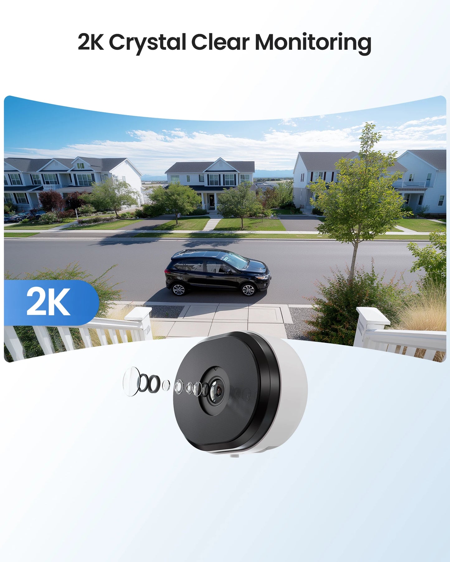ZOSI 3MP 2K Window Security Camera Full Color Night Vision 2-Way Talk AI Detection 2.4/5GHz WiFi Easy Install Home Surveillance