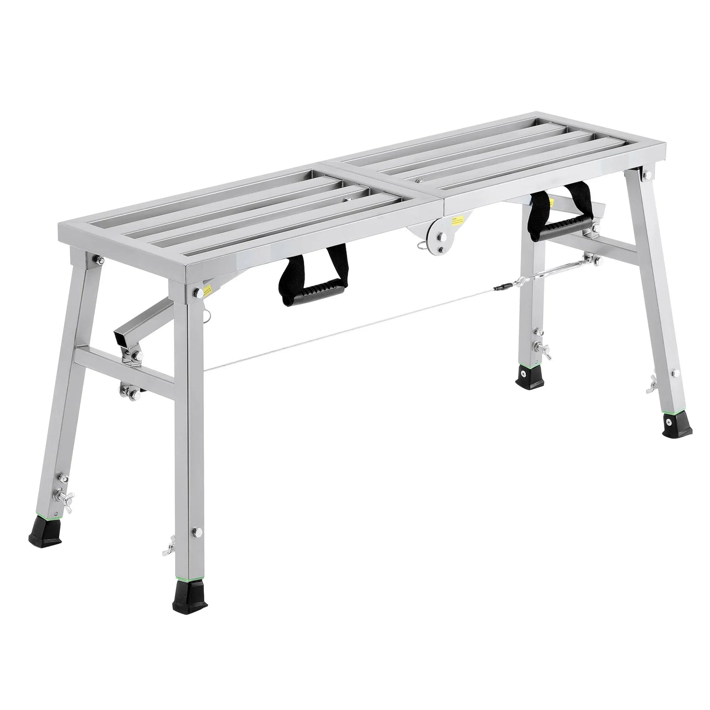 SucceBuy Work Platform 3 Gear Folding Steel Step Ladder Portable Scaffolding Platform 400 lb Load  Stool to Cleaning &Washing