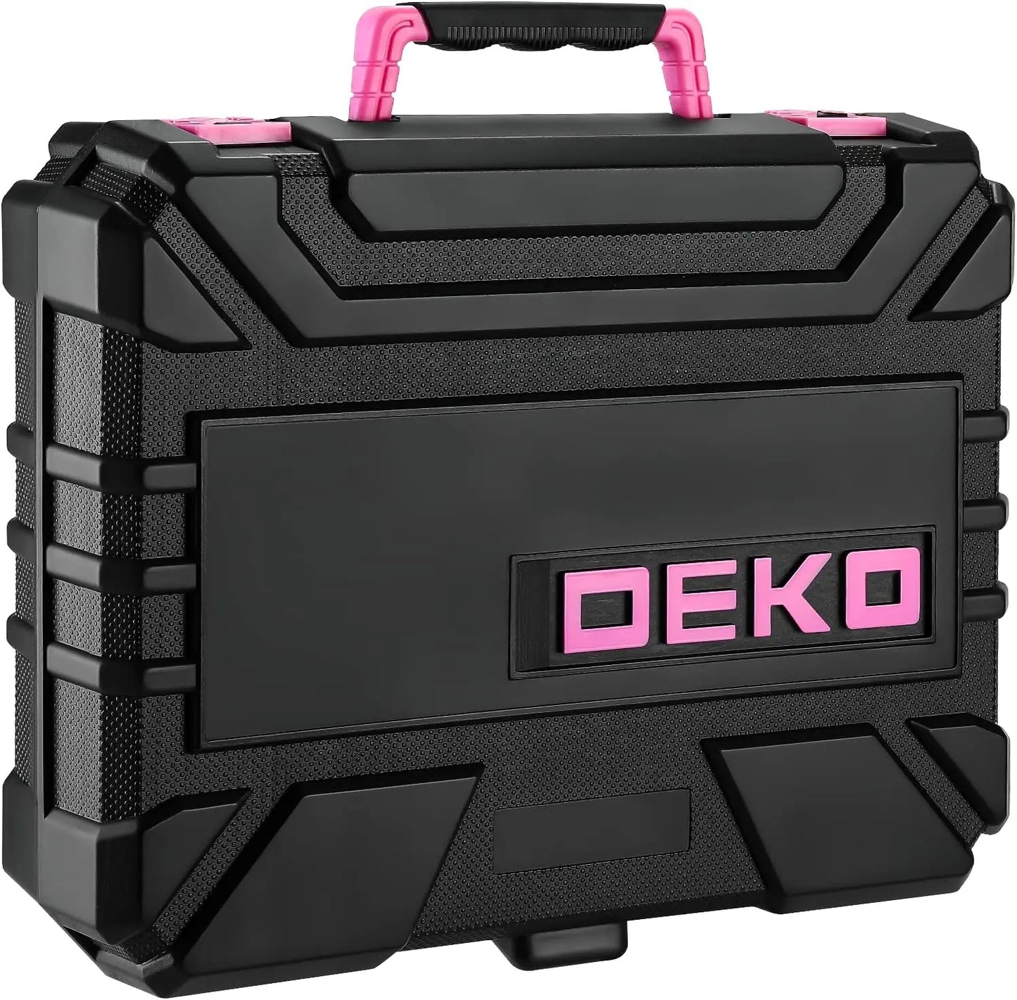 8V Pink Cordless Drill Set, 126-Piece Home Tool Kit for Women, with LED Light and Rechargeable Battery