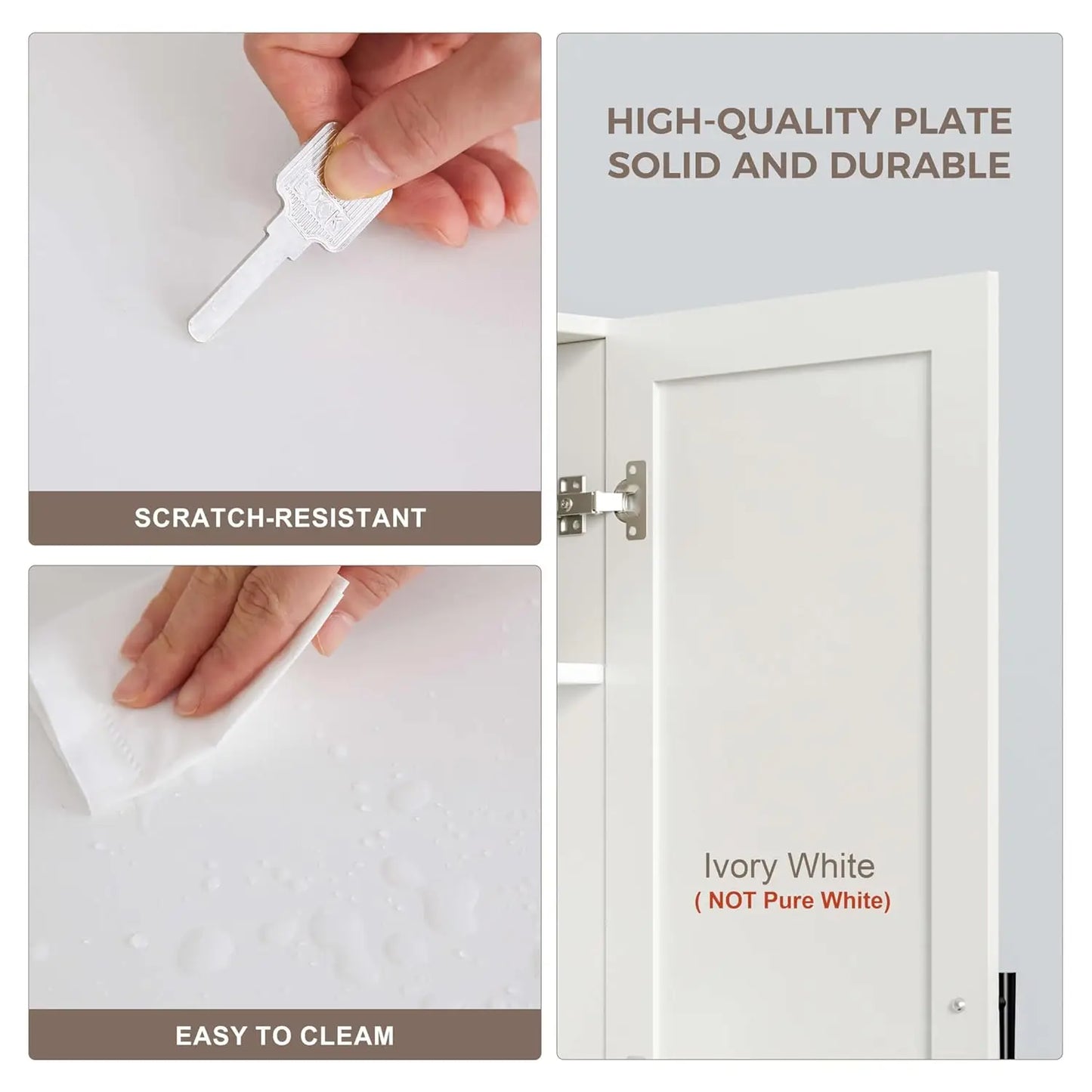 White Wall Mounted Storage Cabinet with Adjustable Shelf for Laundry Bathroom Kitchen 48", Customized