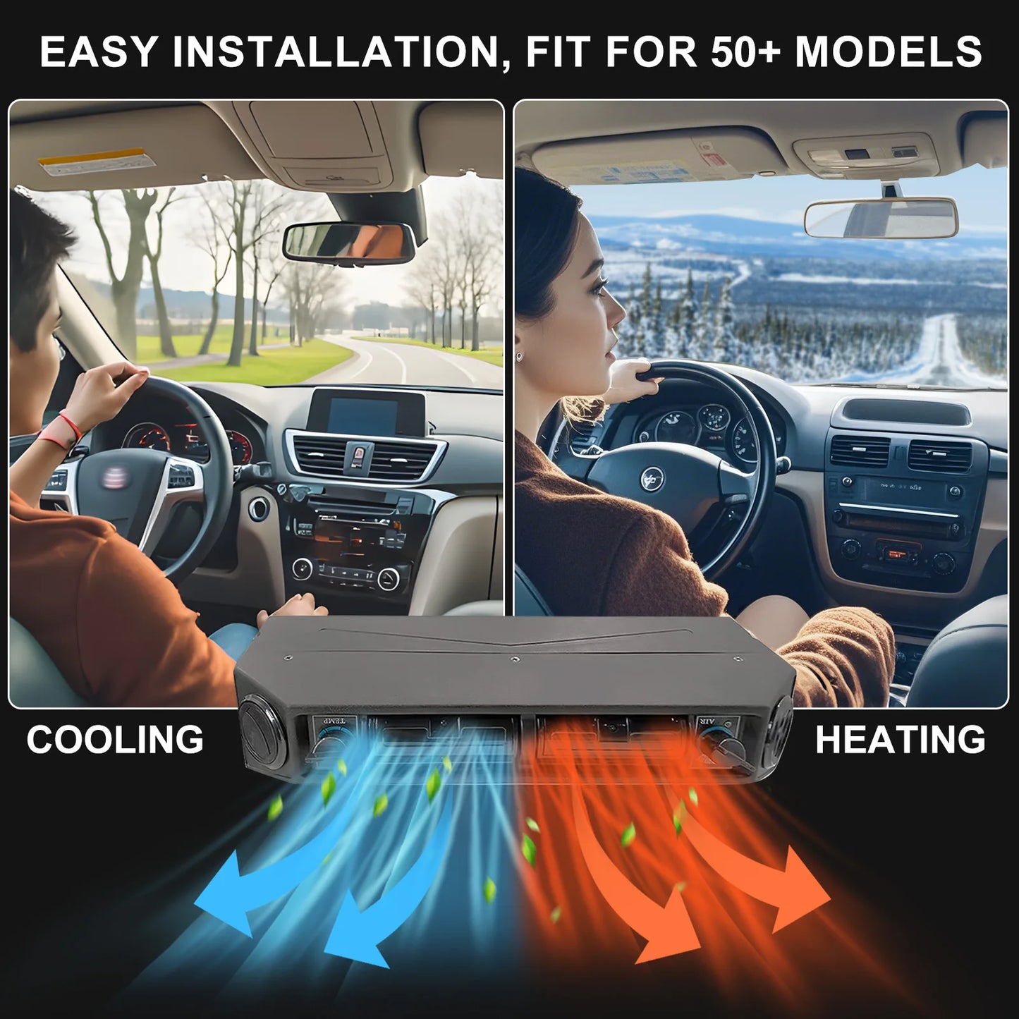 Aspligo 12V Cooling 2025 Car Electric Air Conditioner Universal For Truck Bus Camper Van Compressor Underdash Air Conditioning