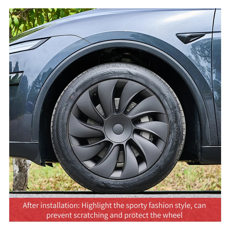 TSLLUG 4PCS 19-Inch Cyclone Style Hubcap for Tesla Model Y Juniper 2025-2026 Automobile Hubcap Full Rim Cover Accessories