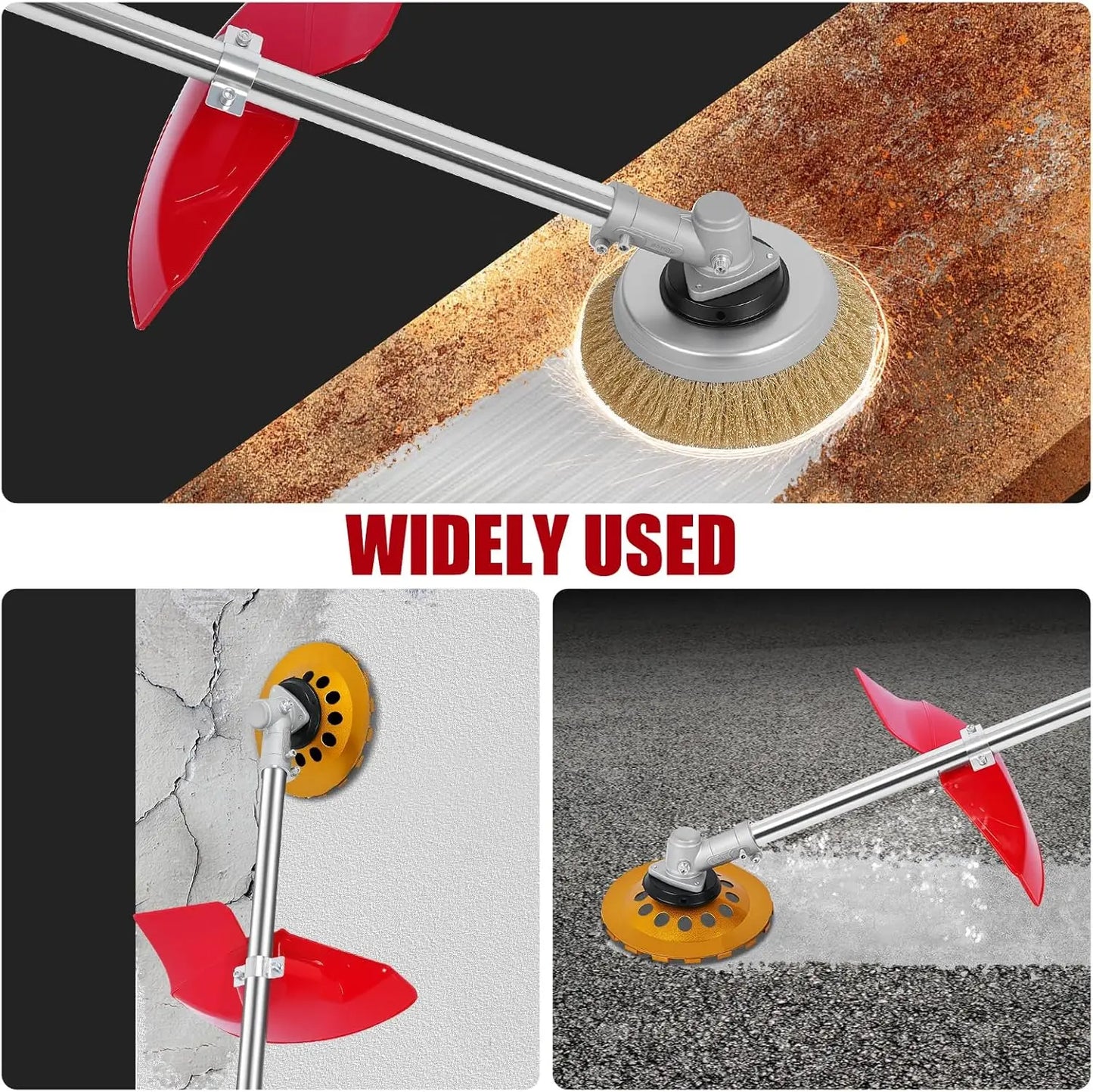 Multifunctional Concrete Grinder with 6 Speeds, Diamond Disc & Wire Brush for Floor Polishing and Metal Derusting