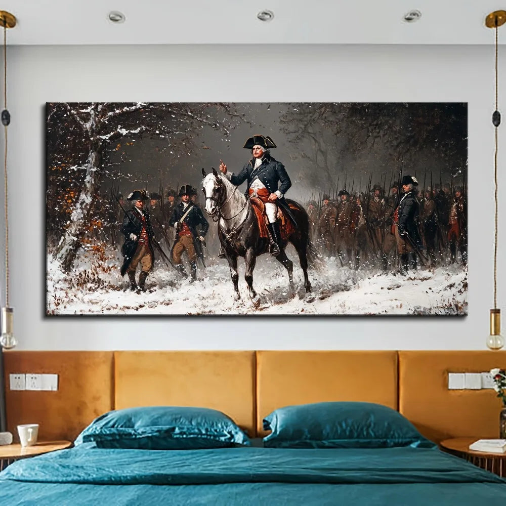 1.5 inch thick pine solid wood frame, wood framed wall painting, 1776 Revolutionary War poster, room, interior decorative art