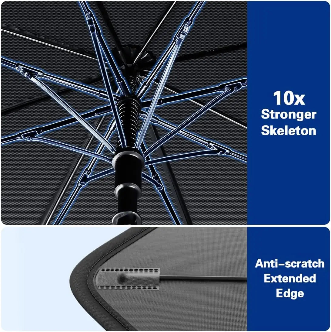 Foldable Car Sun Shade Umbrella, UV Block Windshield Cover for Heat Insulation, Large 57"x33" for Cars Trucks SUVs