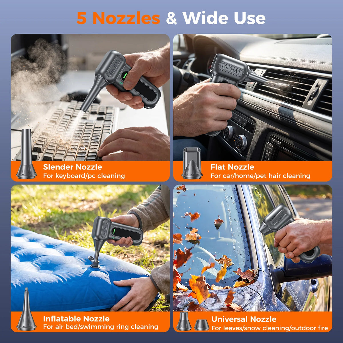 130000RPM Powerful Violent Fan Brushless Turbo Jet Fan Blower Electric Air Blower Car Portable Dust Cleaner 4 Gears Adjustable