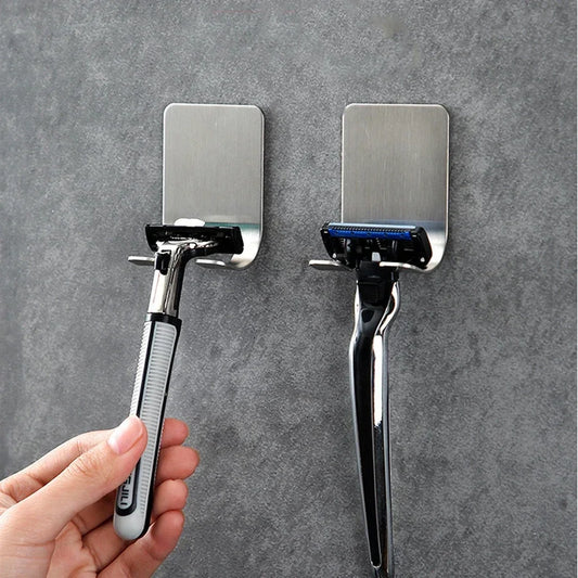 6/2pcs Razor Holder 304 Stainless Steel Men Shaving Shaver Razor Stand Shelf Shaving Razor Storage Rack Bathroom Hook Organizer