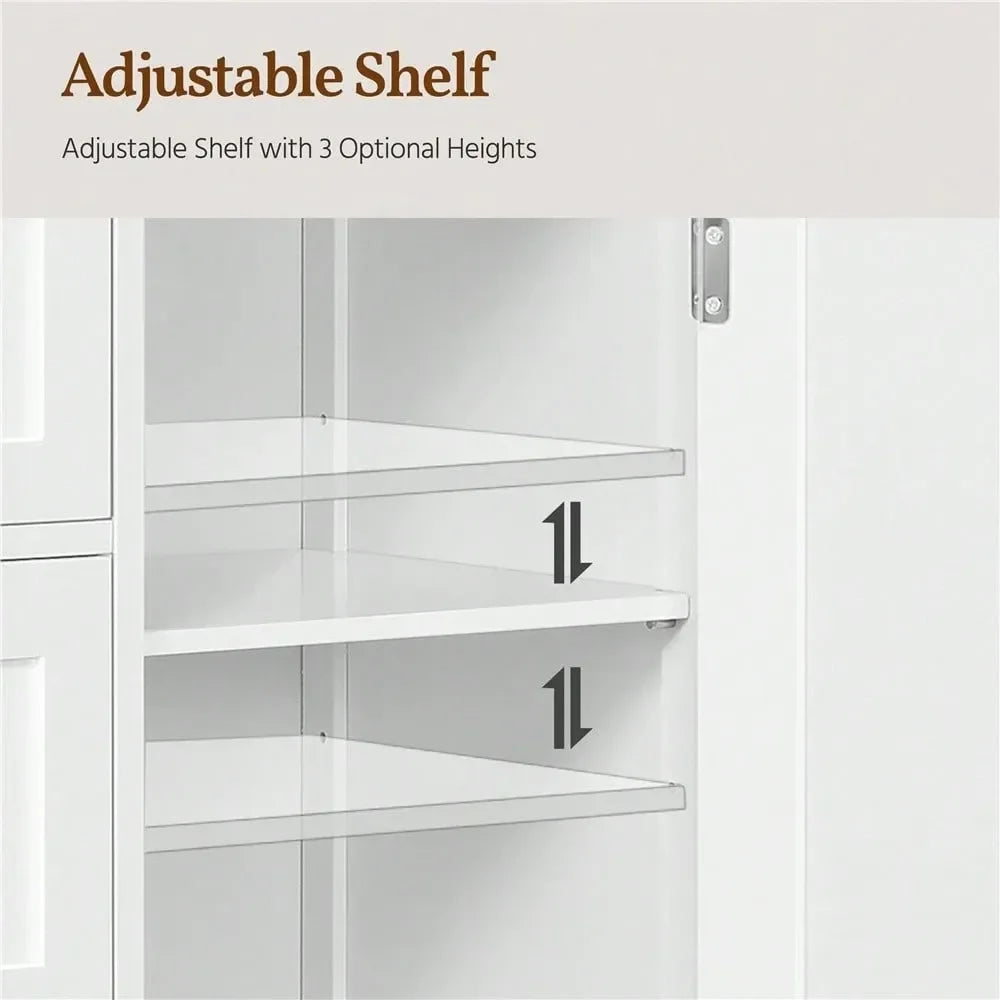 Modern Wooden Bathroom Floor Cabinet Wiht Adjustable Shelf, Multiple Tiers Storage Cabinet With Door 3 Drawers, For Kitchen, Li