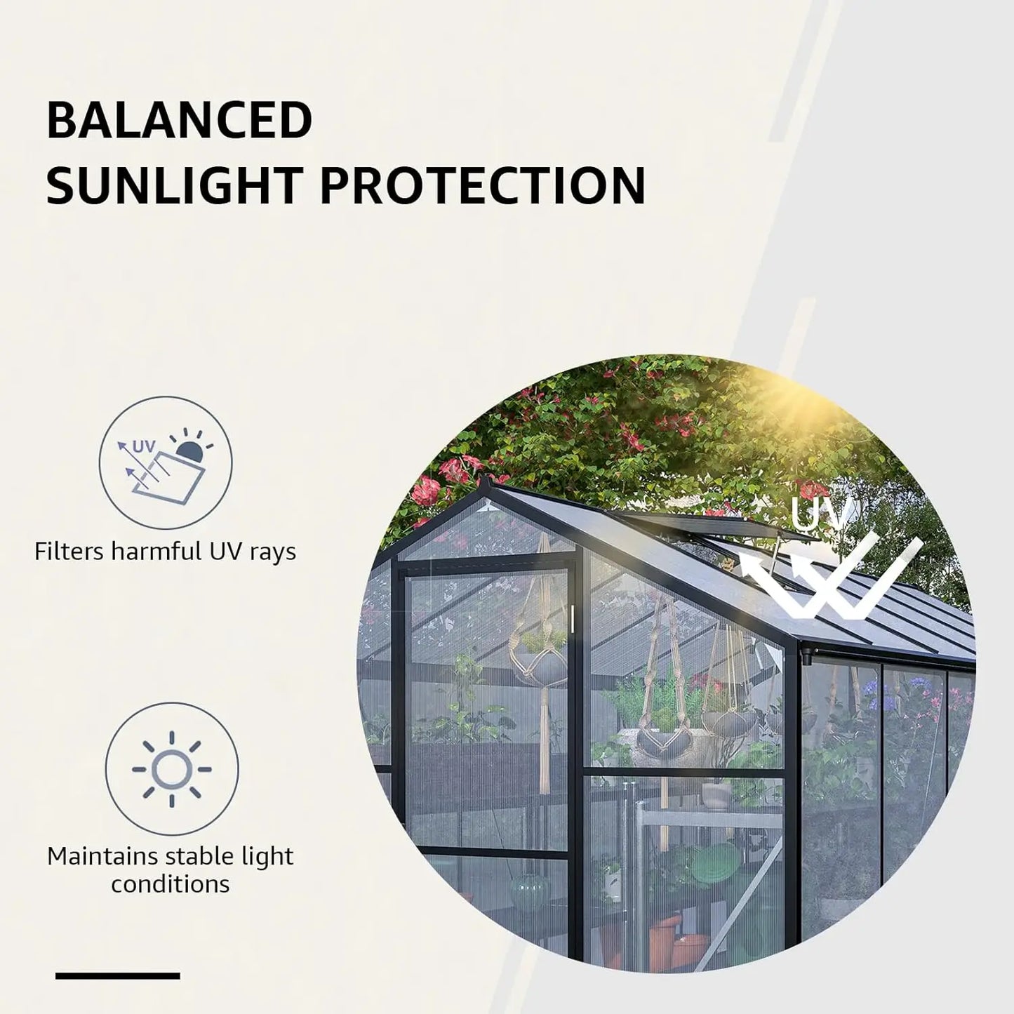 6x12 Ft Greenhouses for Outdoors, Walk-in Green House with UV-Coated Heavy-Duty Polycarbonate Panels for Outdoor, 2, Customized