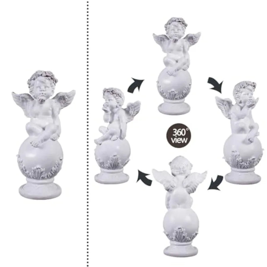 18in Angel Statue Cupid Sculpture Outdoor Decoration Patio Garden Decoration Porch Lawn Angel Garden Sculpture and Statuary Ang
