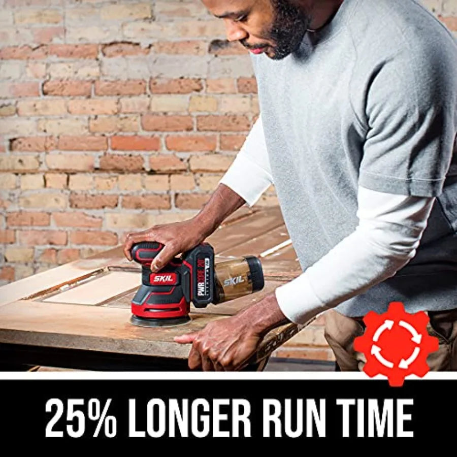 Core 20 Brushless 20V 5-Inch Random Orbital Sander Includes 2.0Ah Lithium Battery and PWRJump Charger - SR660302