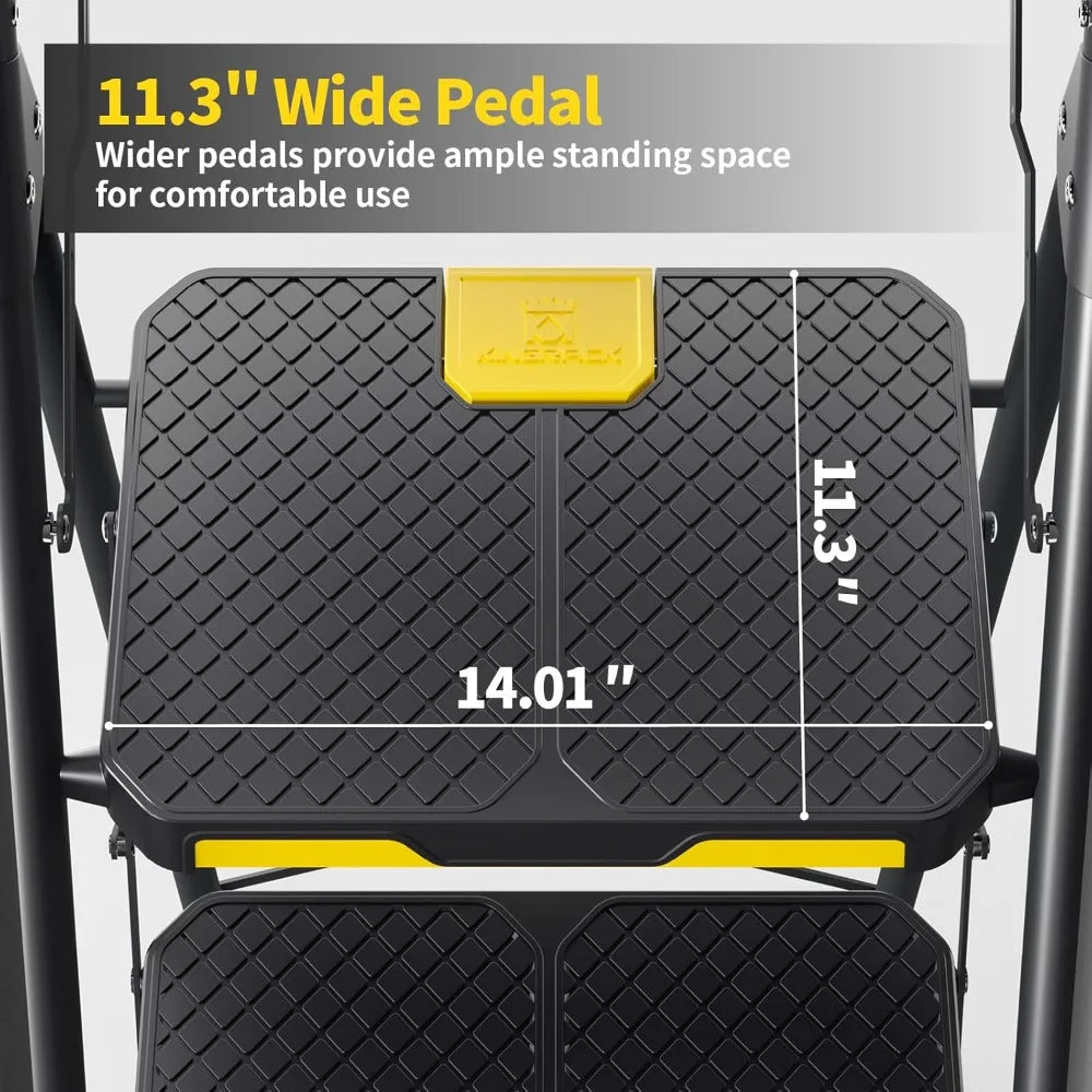 5 Step Ladder with Tool Platform, Folding Step Stool with Handrails, Sturdy Steel Ladder with Wide Pedal, 800 LBS Porta