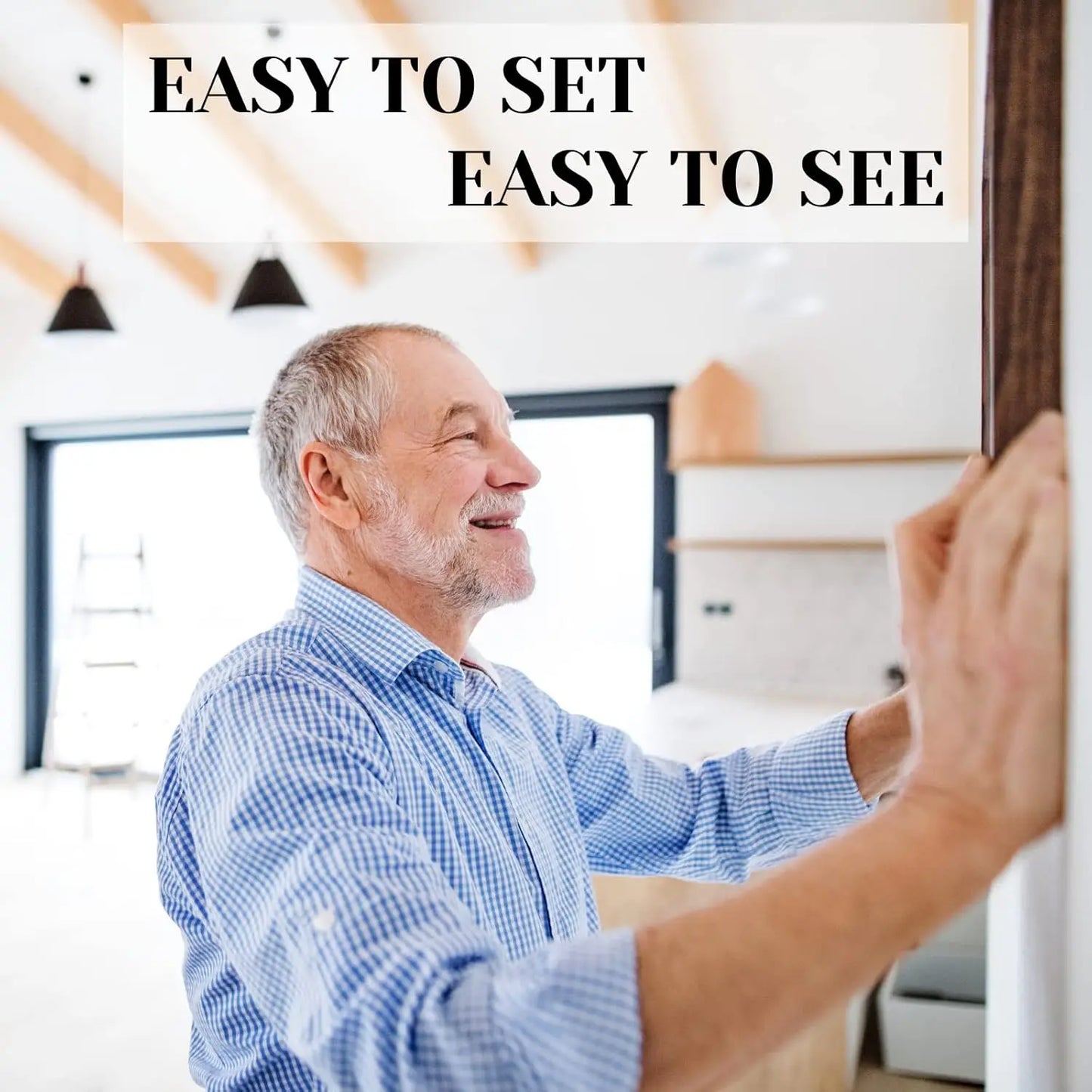 Battery Operated Large Wooden Grandfather Wall Clock Pendulum Quiet Real Wood Home Decor