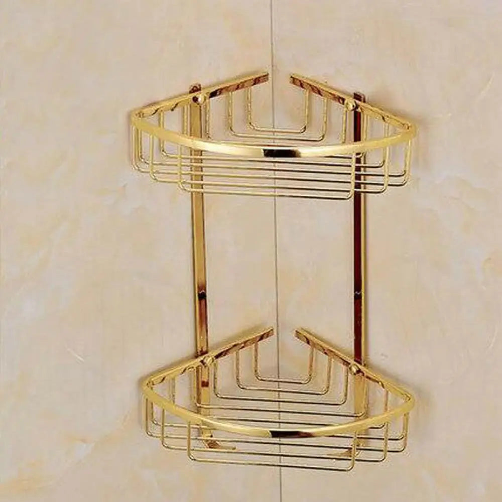 Golden Brass Geometric Bathroom Hardware Set Towel Shelf Soap Dispenser Toilet Brush Towel Bar, Customized