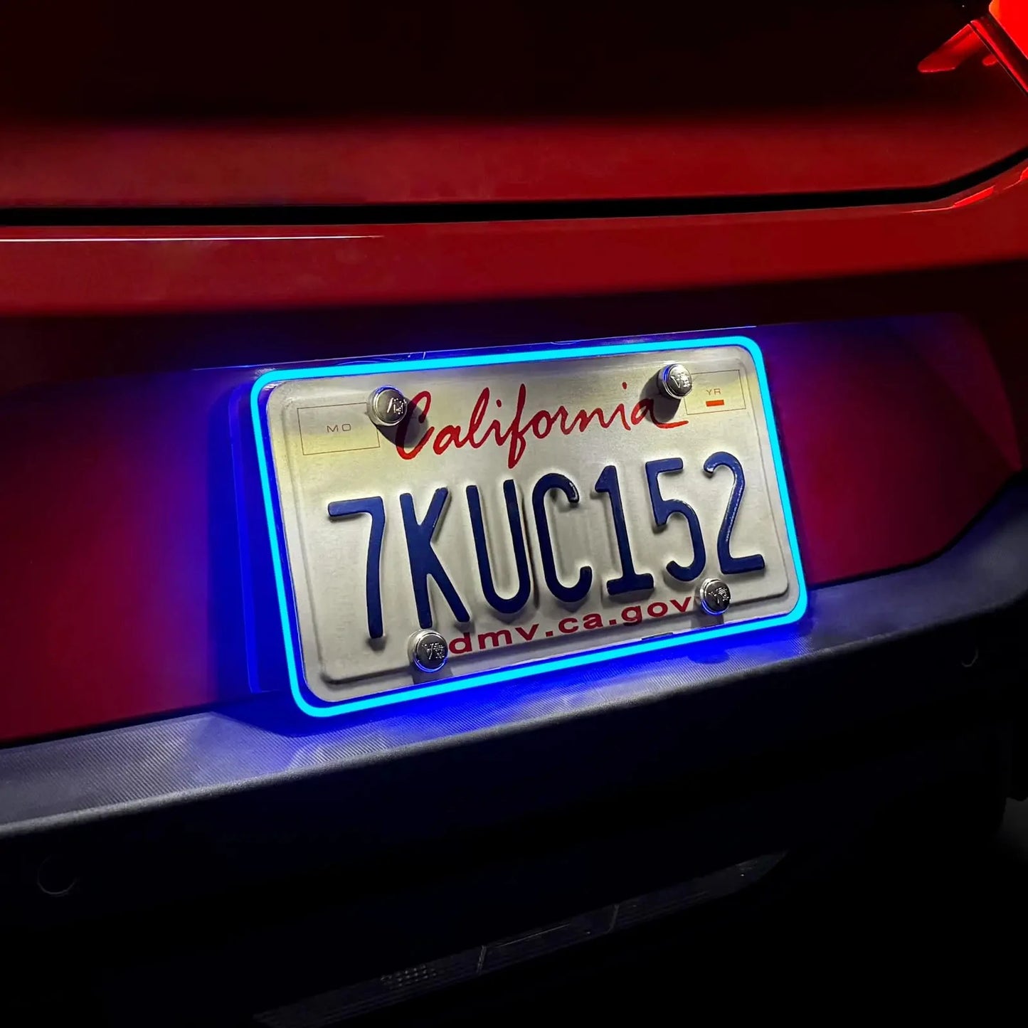 Color LED License Plate Frame Waterproof Universal Fit Rear Plate Light Cover DC12V Bright Accent Lights for Car Truck SUV Auto