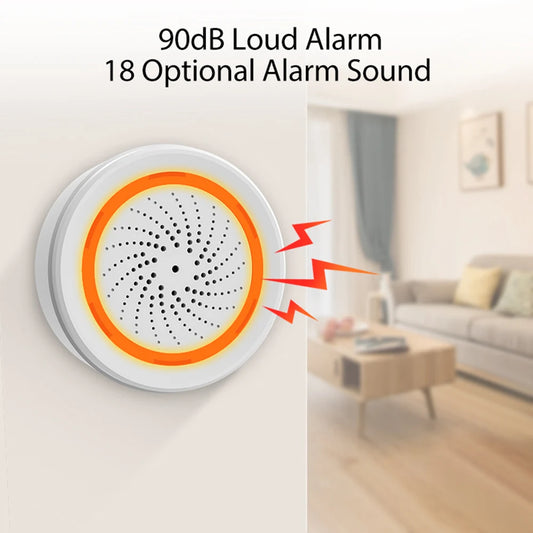 Smart Siren Alarm Tuya Zigbee Sound Light Sensor Smart Alarm Siren App Remote Control Home Security Protection System