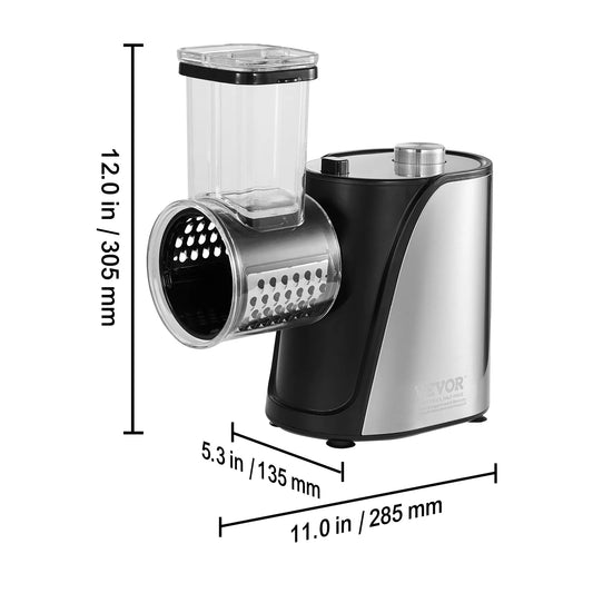 SucceBuy Electric Vegetable Slicer 0-0.5"/0-12mm Thickness Adjustable Commercial Machine Stainless Steel Food Cutter Machine