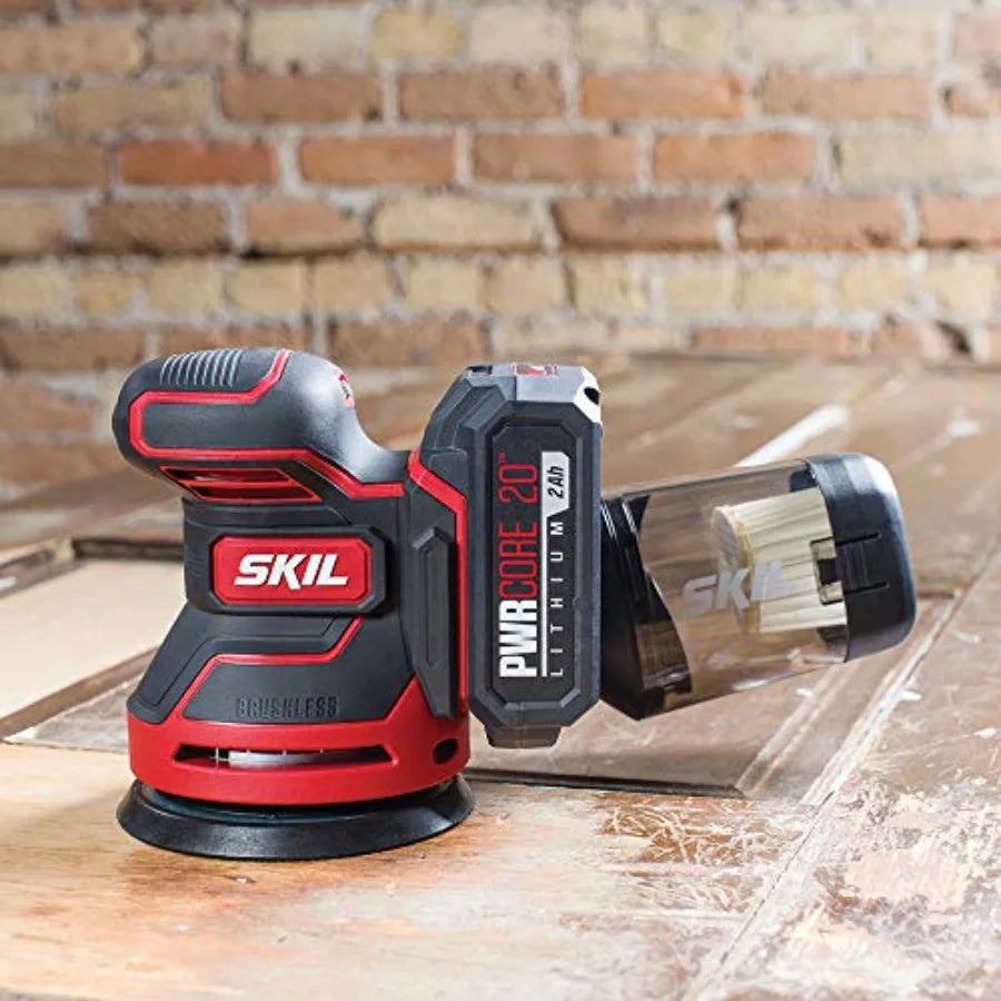 Core 20 Brushless 20V 5-Inch Random Orbital Sander Includes 2.0Ah Lithium Battery and PWRJump Charger - SR660302