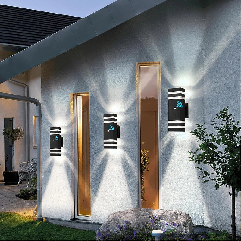 2/4Pcs Smart Outdoor Wall Light Waterproof LED Wall Lamps Sensing Porch Lights Exterior Sconce Lamps For Balcony Garden Backyard