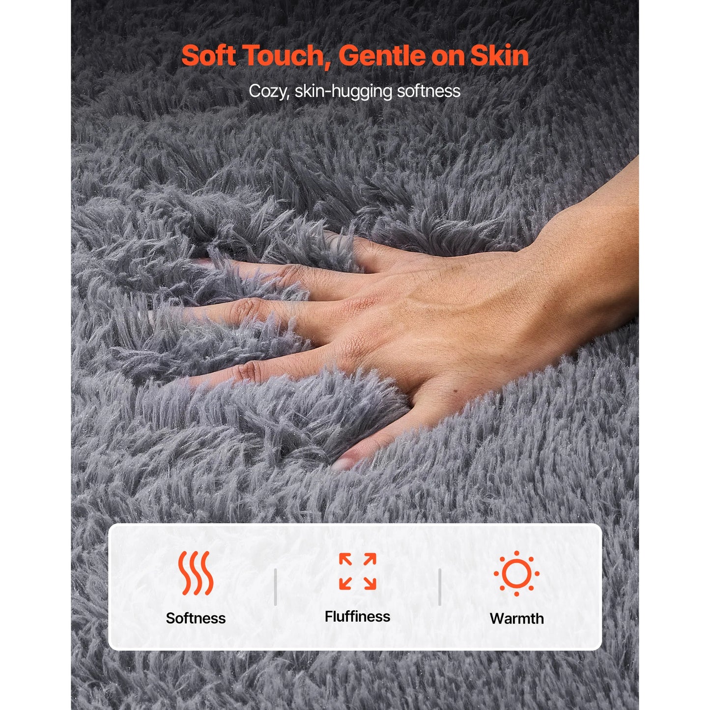 SucceBuy Indoor Plush Area Rugs 8 x 10 ft Soft Plush Carpet Furry Shag Area Rugs for Living Room Bedroom  Non-Shedding Non-Woven