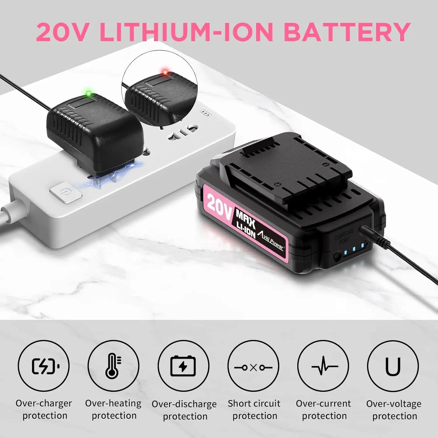 20V Cordless Drill Set for Home DIY & Beginner Projects - Lightweight Power Drill with Battery Charger & 22 Bits, Variable