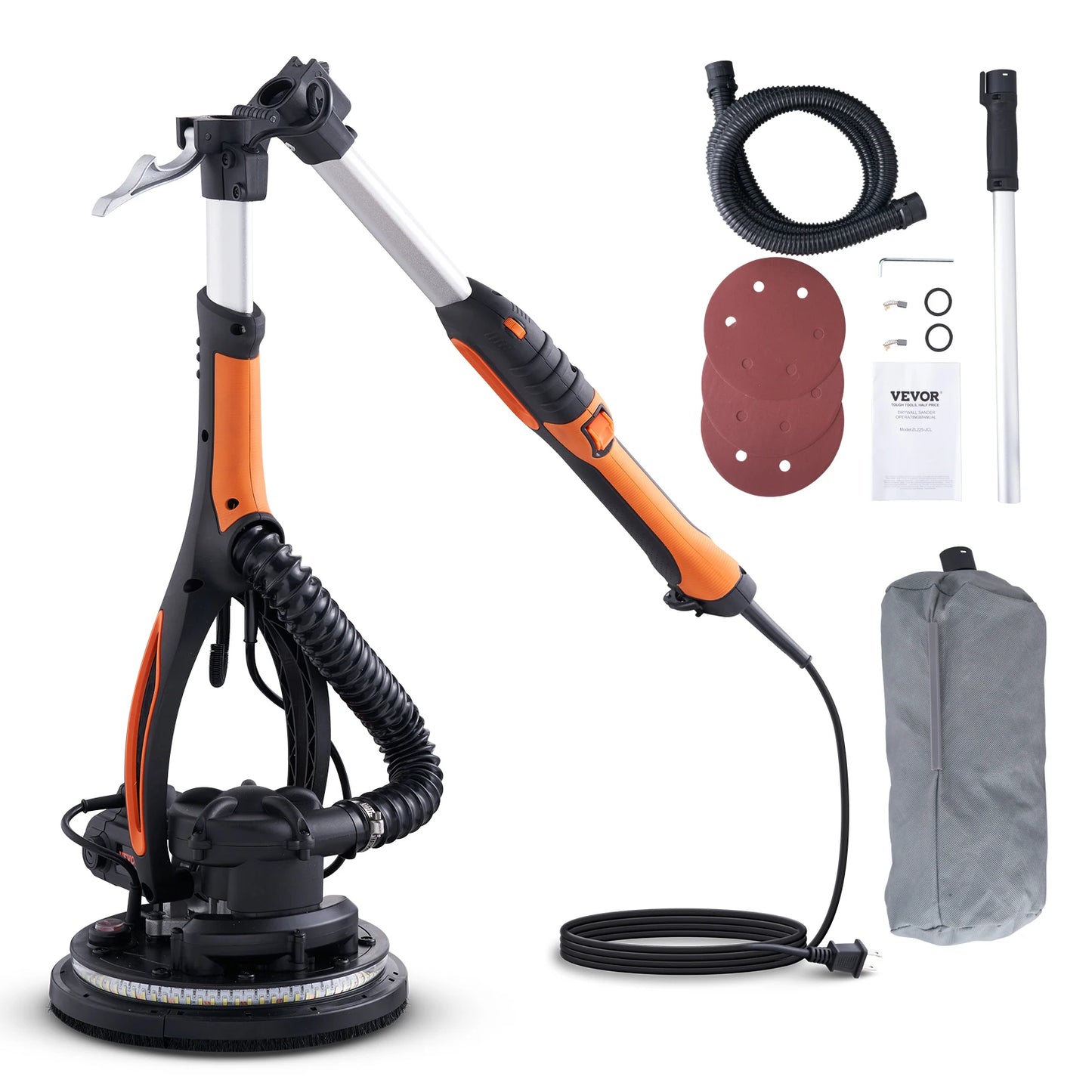 SucceBuy 900W Drywall Sander Brush Motor Electric Adjustable Variable Speed with Self-Suction Handle Wall Grinder Sander Machine