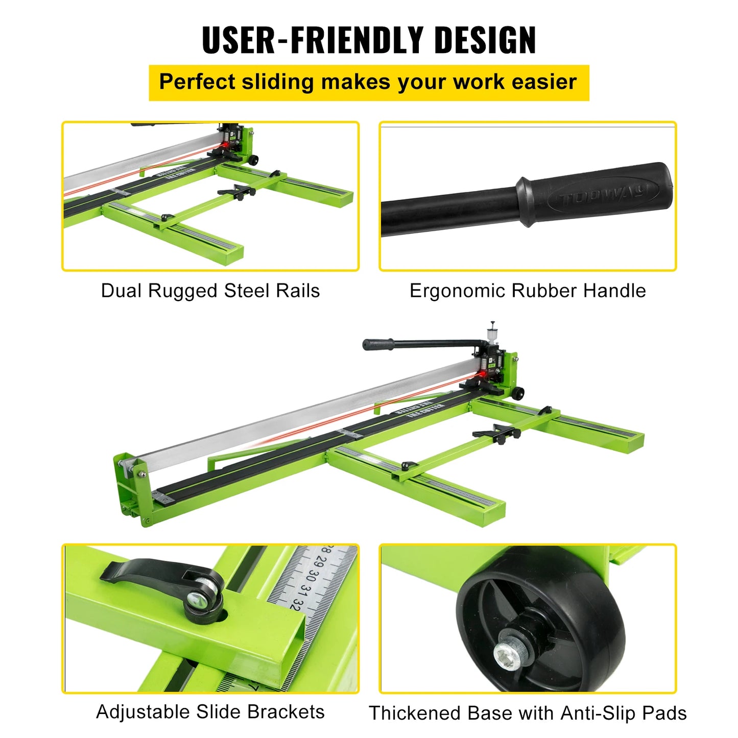 SucceBuy Manual Tile Cutter Infrared Laser Positioning Floor Cutter Push Knife Professional Tool for Cutting Porcelain Ceramic