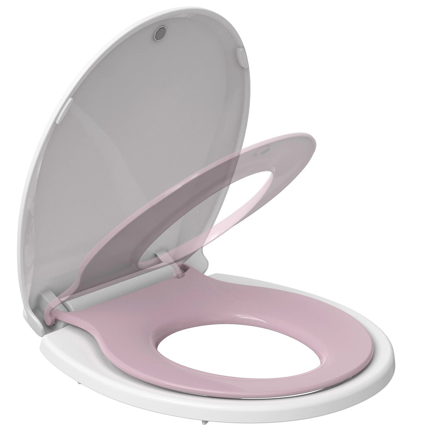Toilet Seat with Built-In Toddler Potty Training Seat, Mother and Child Cover, Slow Close, Easy to Install, Elongated, White