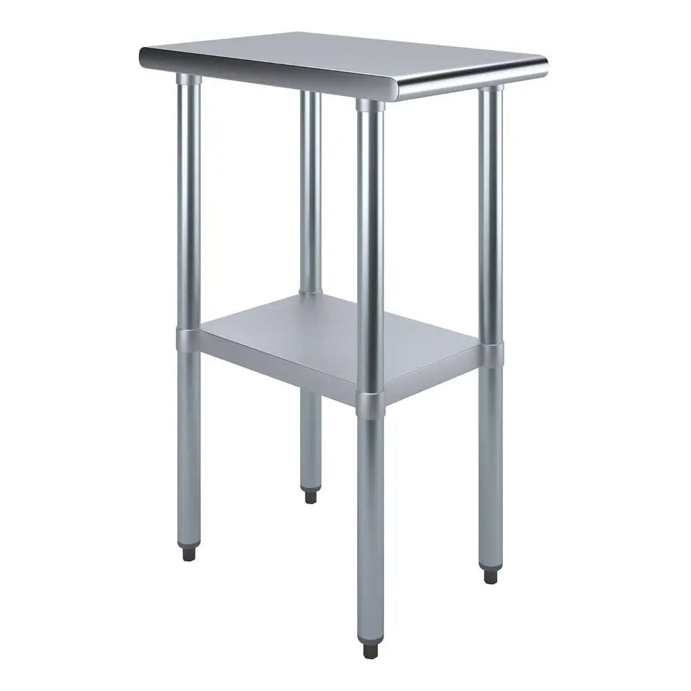 24 x 15 Stainless Steel Work Table | Metal Utility Bench for Kitchen, Laundry, and Garage